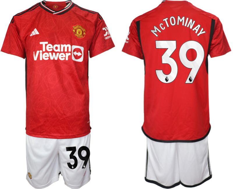 Men 2023-2024 Club Manchester United home red #39 Soccer Jersey